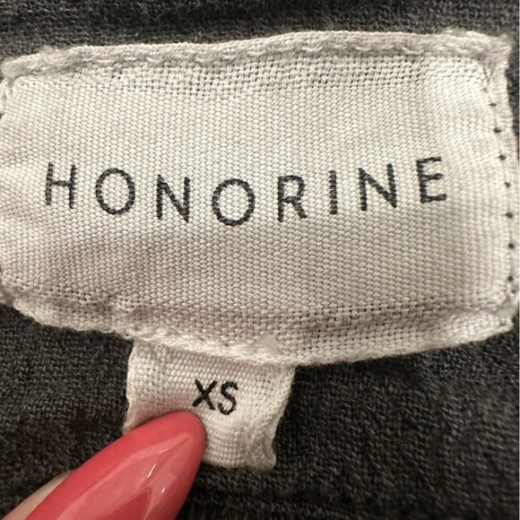 Honorine Hunter Polo Sweatshirt women’s size XS cropped grey Sherpa fleece top - Picture 4 of 6
